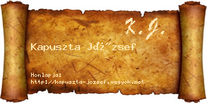 Kapuszta József névjegykártya