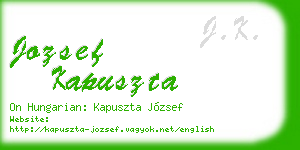 jozsef kapuszta business card
